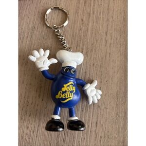 Vintage 1997 Blue Jelly Belly Keychain Jelly Bean Candy Figurine Goblitz Inc.